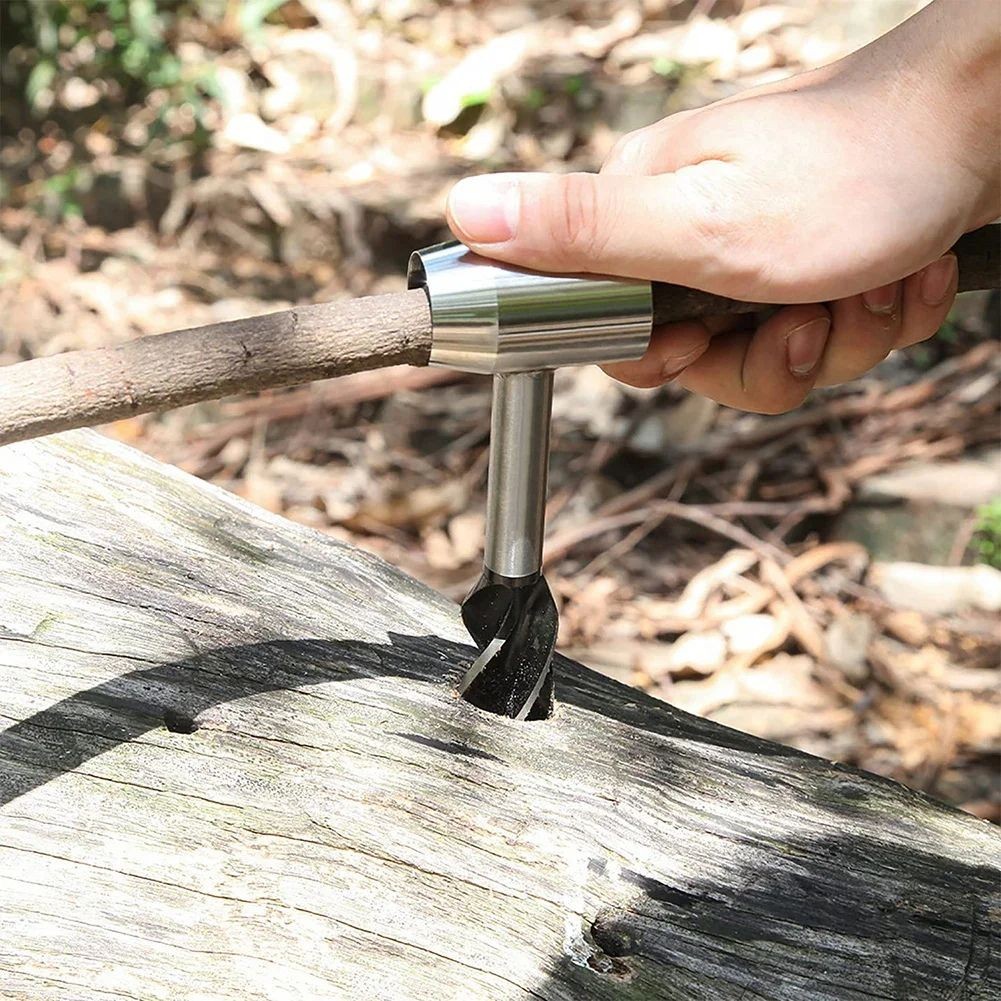 Hand Auger Drill Wood Hole Tool Bushcraft Camping Survival Wrench