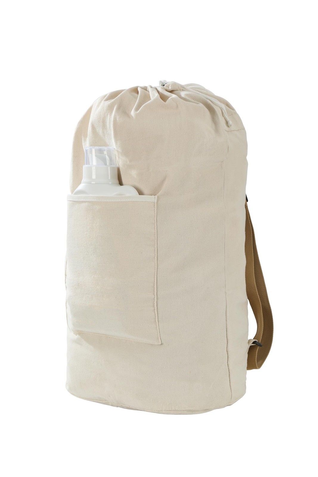 Canvas Laundry bag, Washable backpack, Adjustable XX-Large, BEIGE