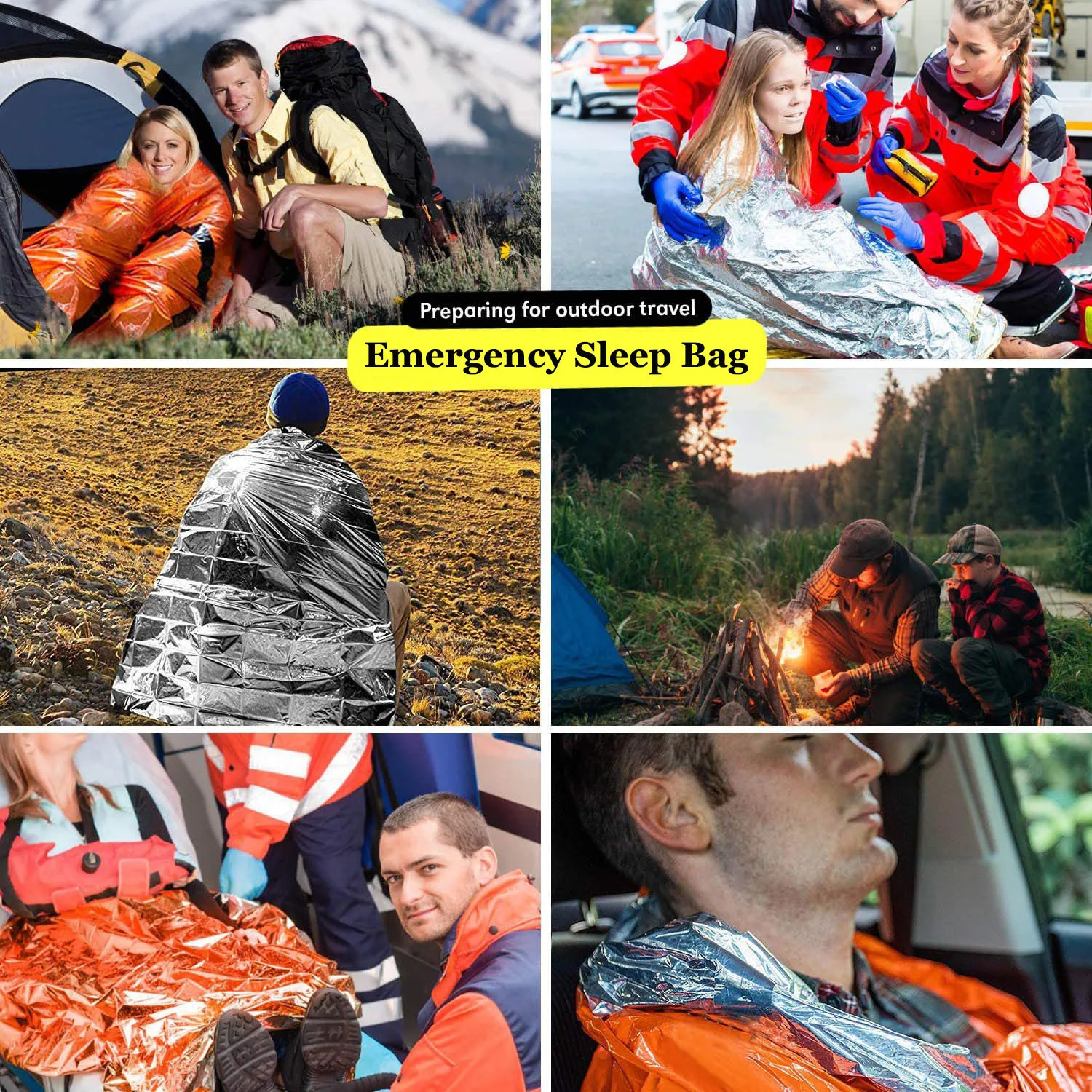 Portable Waterproof Emergency Survival Sleeping Bag Outdoor Edc Camping Gear The