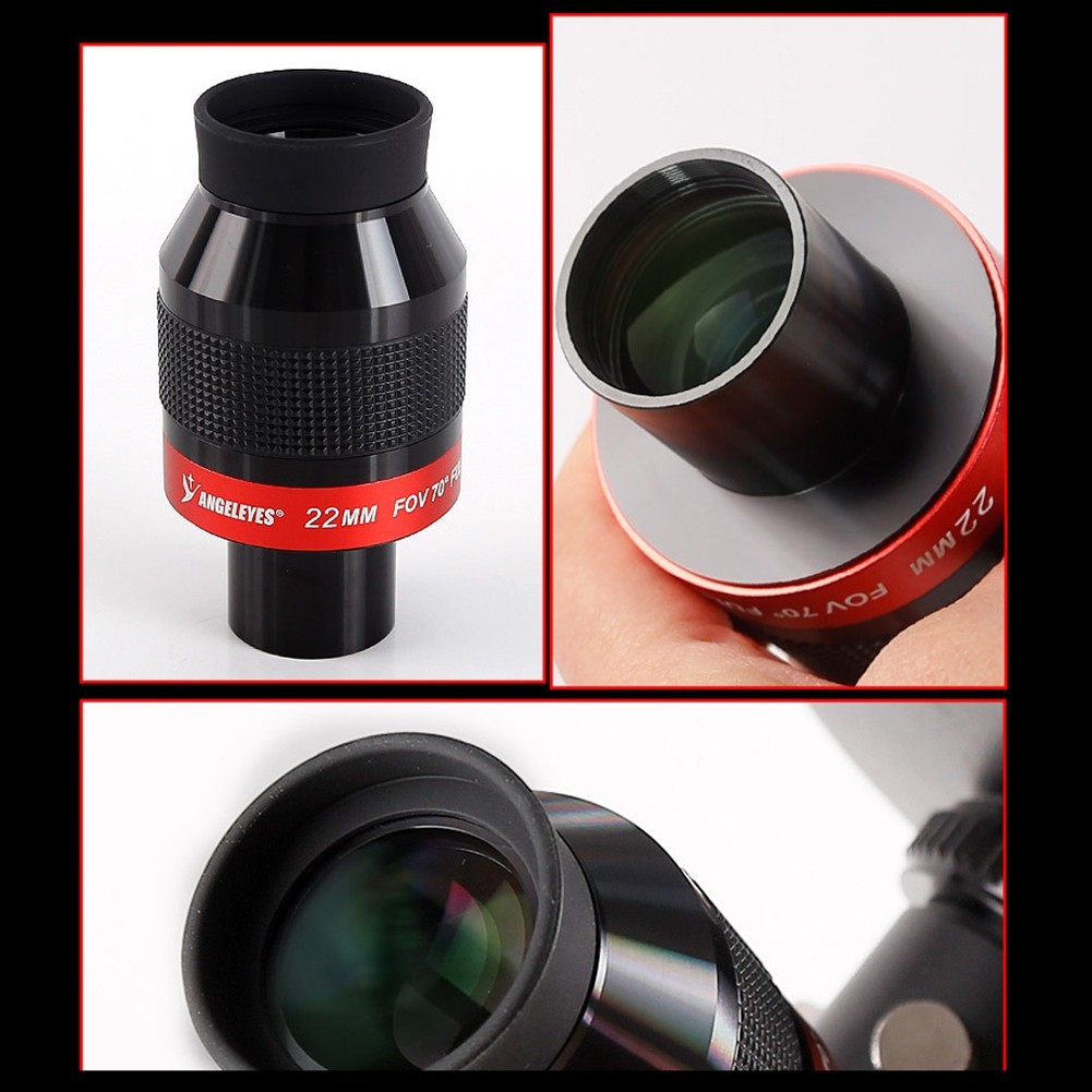 Flat Field Parfocal Eyepiece 70 Degree for Telescope with 8 Optical Lenses