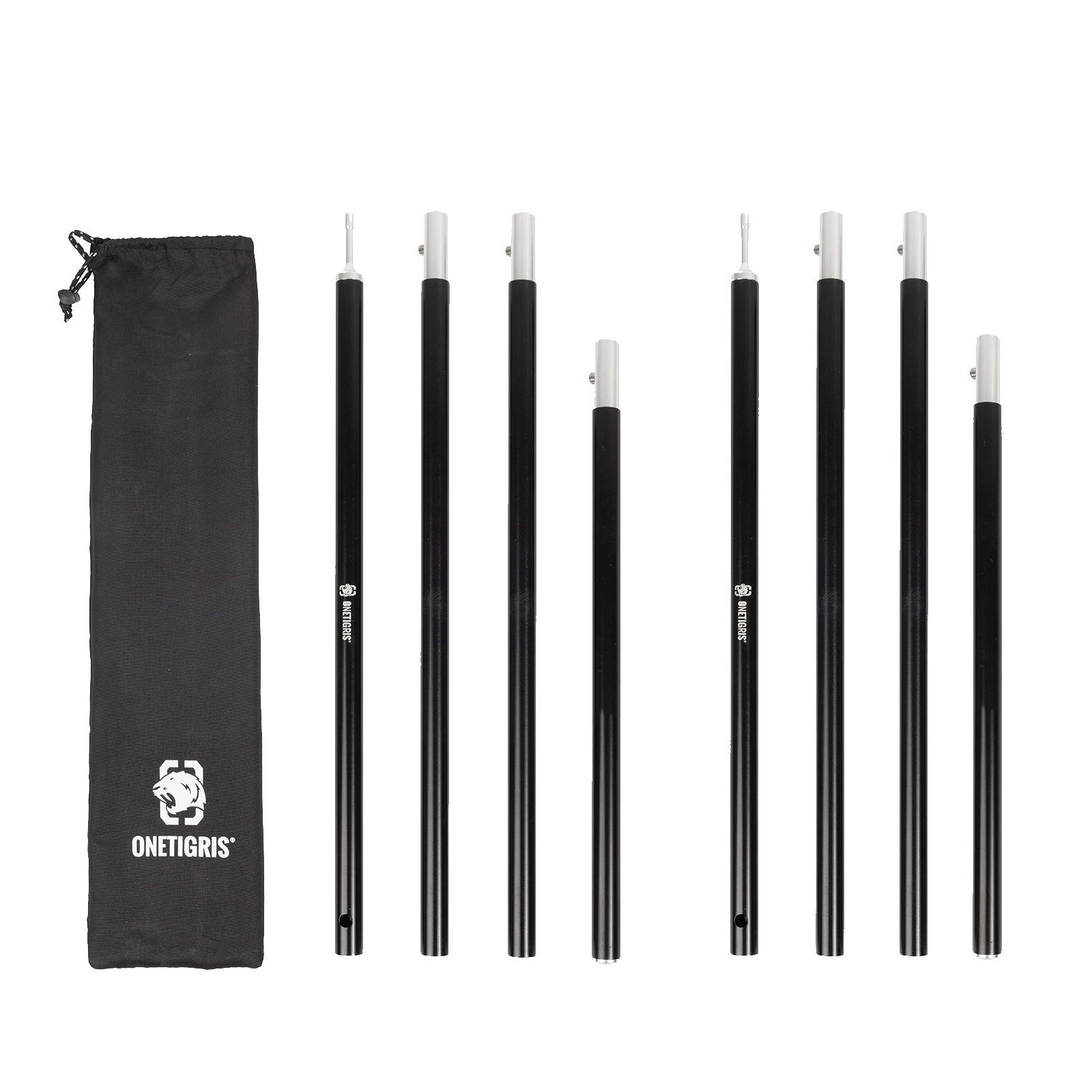OneTigris Lightweight Tent Poles, 2pc/Set, 7075 Aluminum Alloy, Black