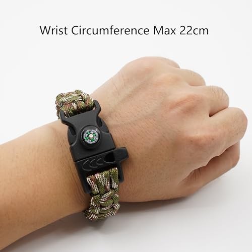 8 Pack Emergency Survival Bracelet with Whistle and Compass,Survival