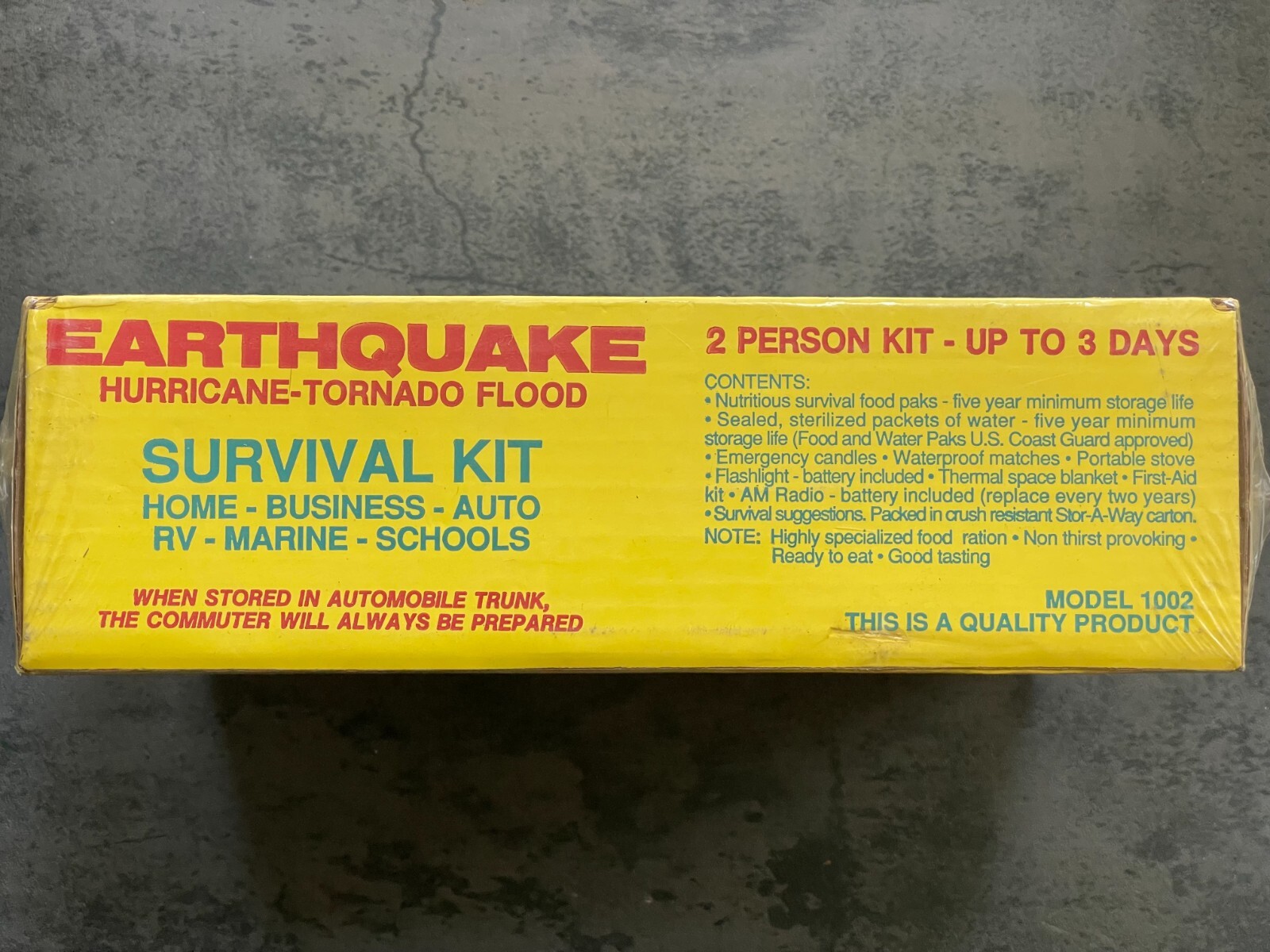 VTG Earthquakes Tornadoes & Hurricanes Survival kit Harvey Enterprises Co. 1989