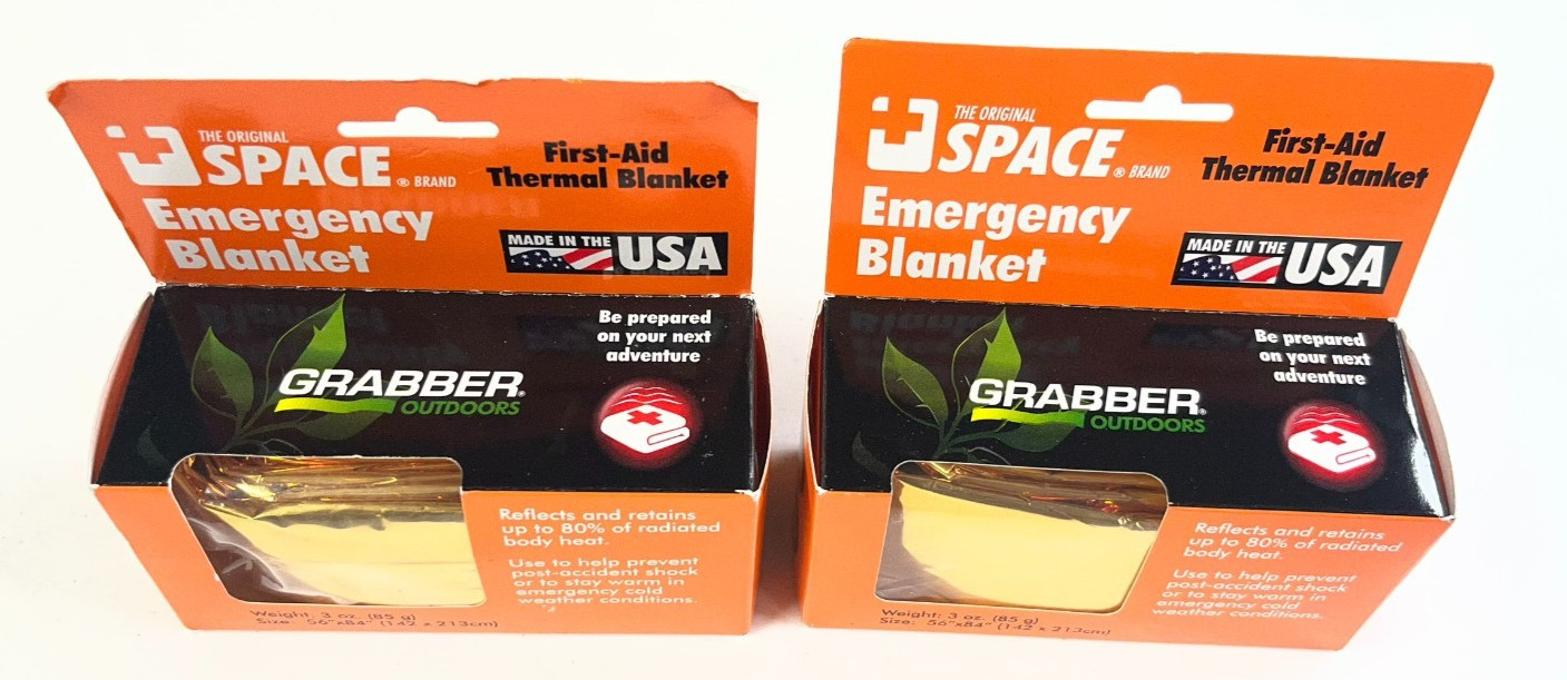 Lot of 2 The Space Brand Emergency Blanket “NASA Spin-off” 56″ x 86″ Vintage NEW