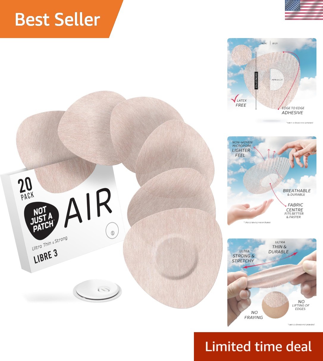 Breathable Air Libre 3 Sensor Covers – Lightweight 20 Pack for Ultimate Comfort
