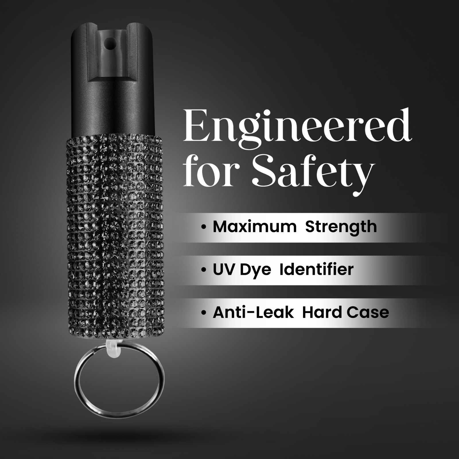 Gizmo Corner Rhinestone 16ft Range UV Dye Pepper Spray Keychain for Safety