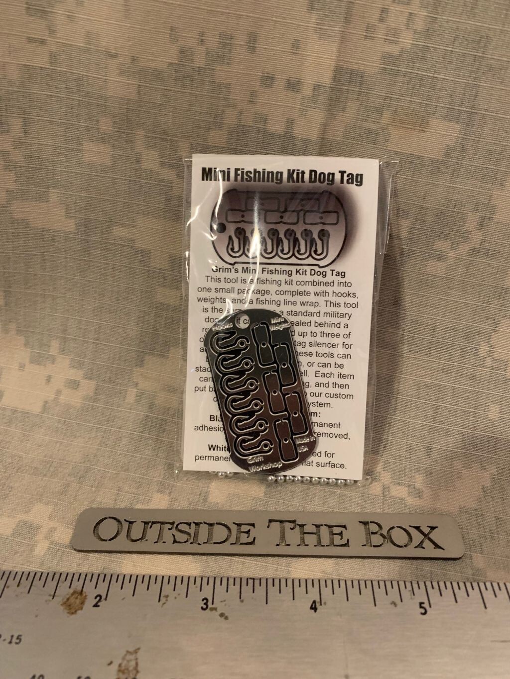 Emergency/Survival: Grim Workshop NEW – Mini Fishing Dog Tag – MADE IN USA!