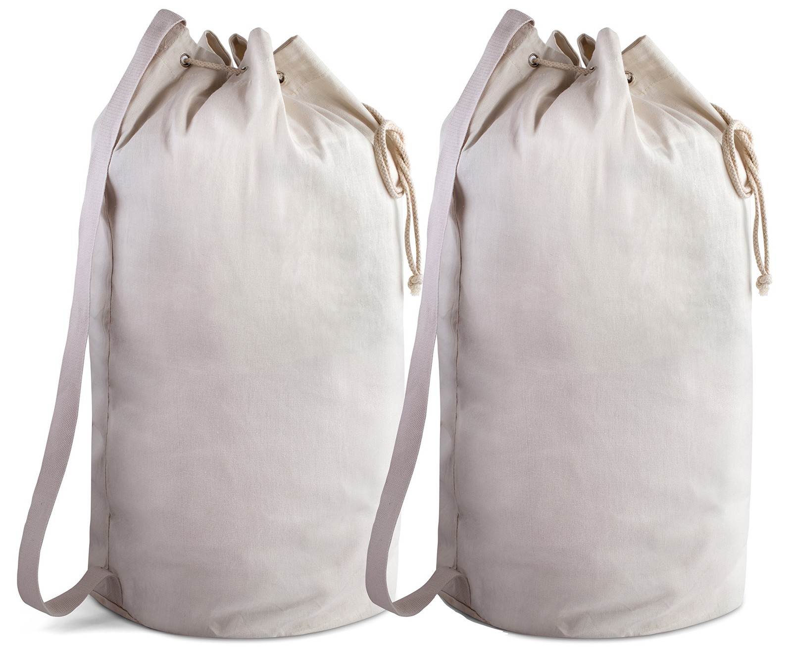 Handy Laundry Canvas Duffel Bag – Drawstring, Leather 28″ x 14″, Antique Rust