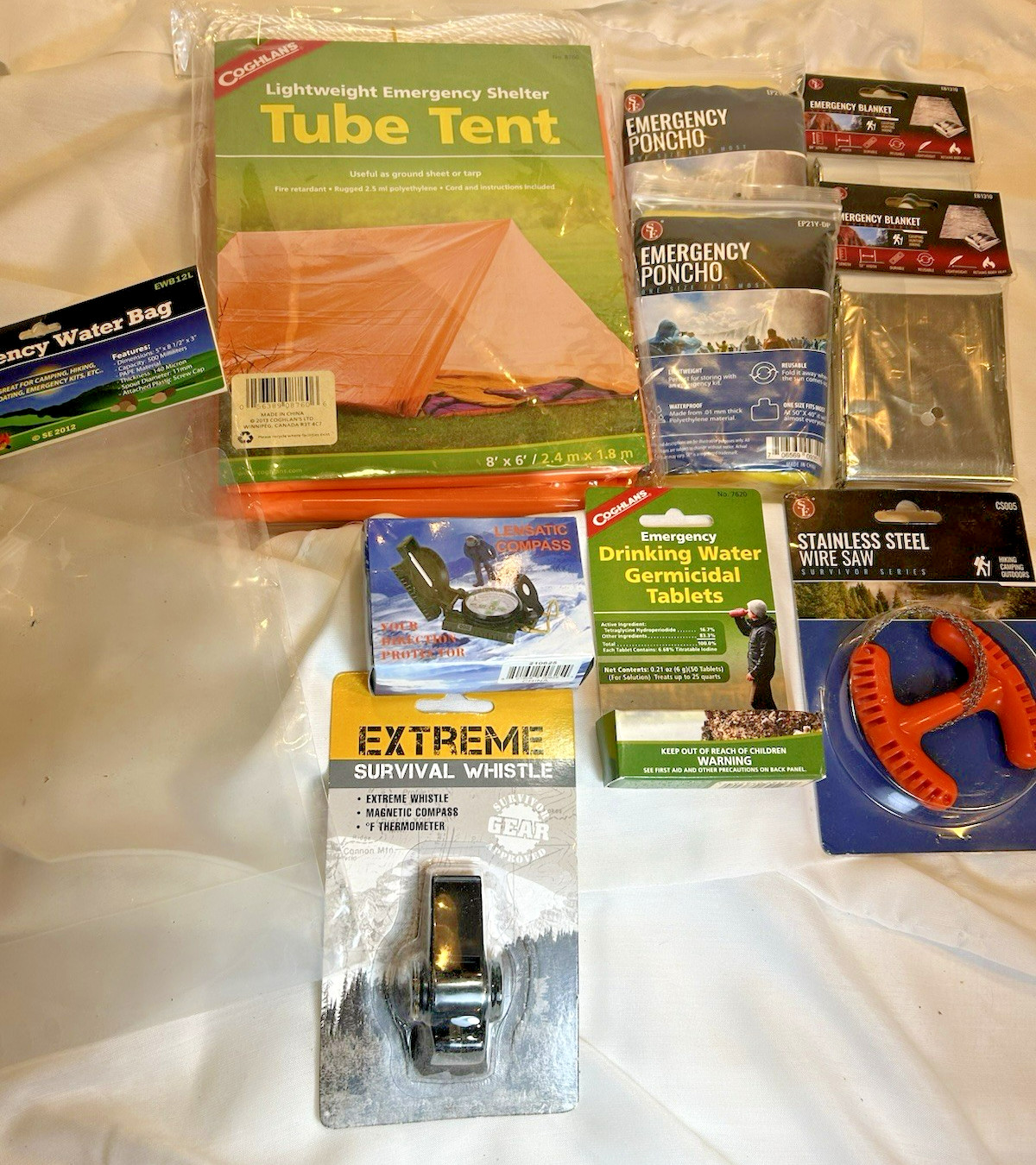Survival Gear Kit Emergency Home Auto Camping 10 Pieces