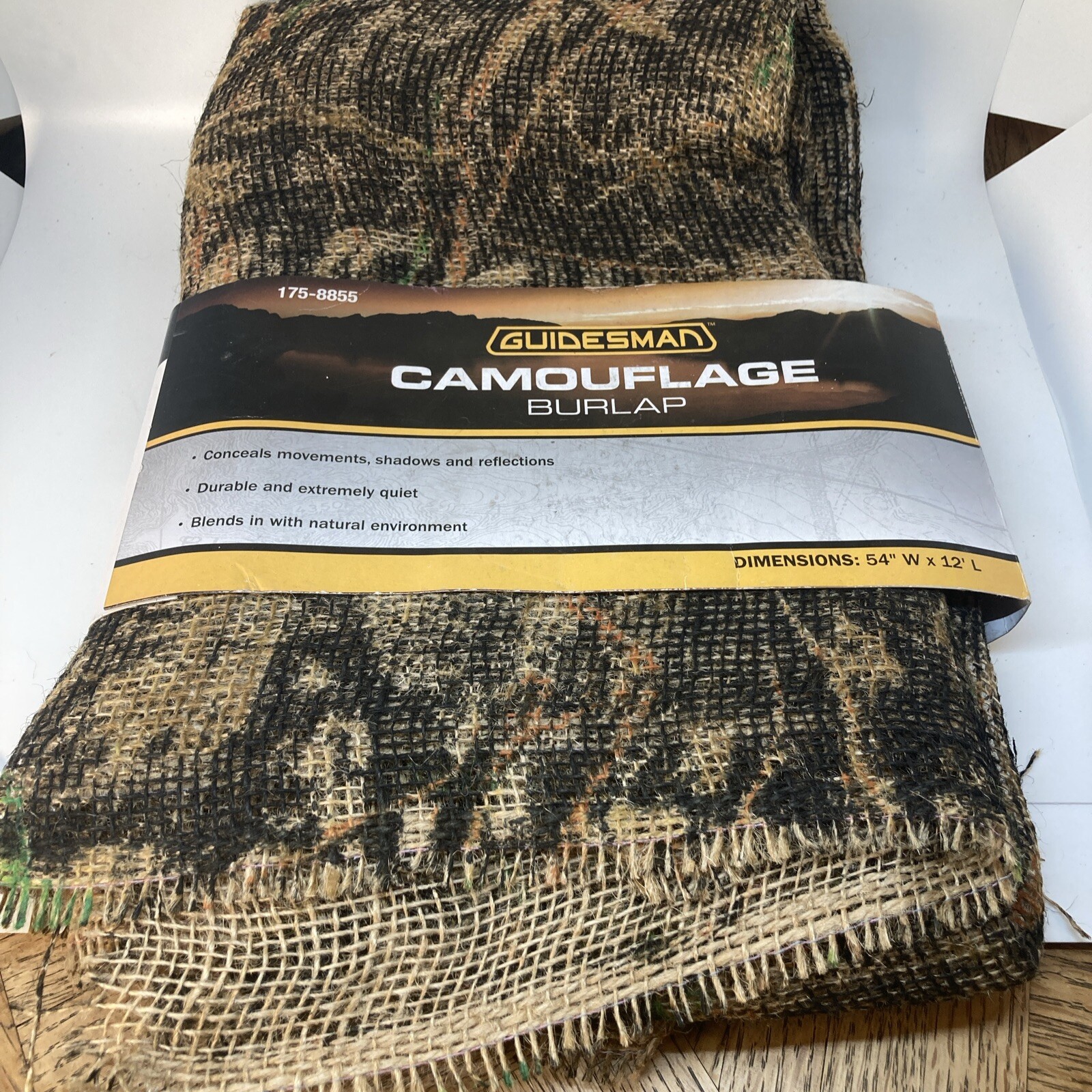 NWT Guidesman Camo Camouflage Fabric Cloth Burlap 54” x 12 ‘ 175-8855 Camping