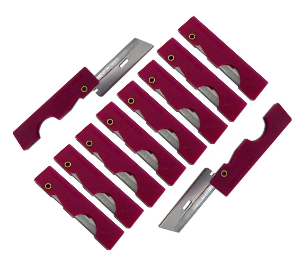 Derma Safe Folding Razor Knife 10 pack Red for SERE Survival Tool Kit Blade