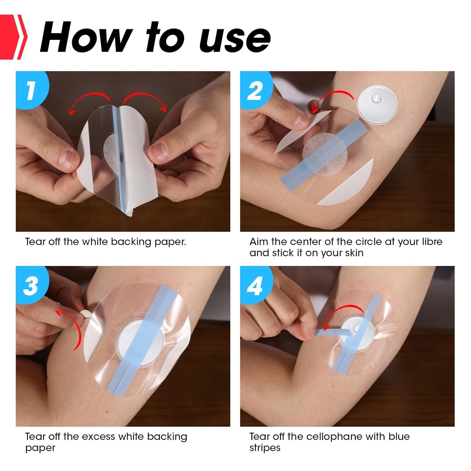 Libre 3 Waterproof Sensor Covers 60 Pack Freestyle Adhesive Patches for Libre
