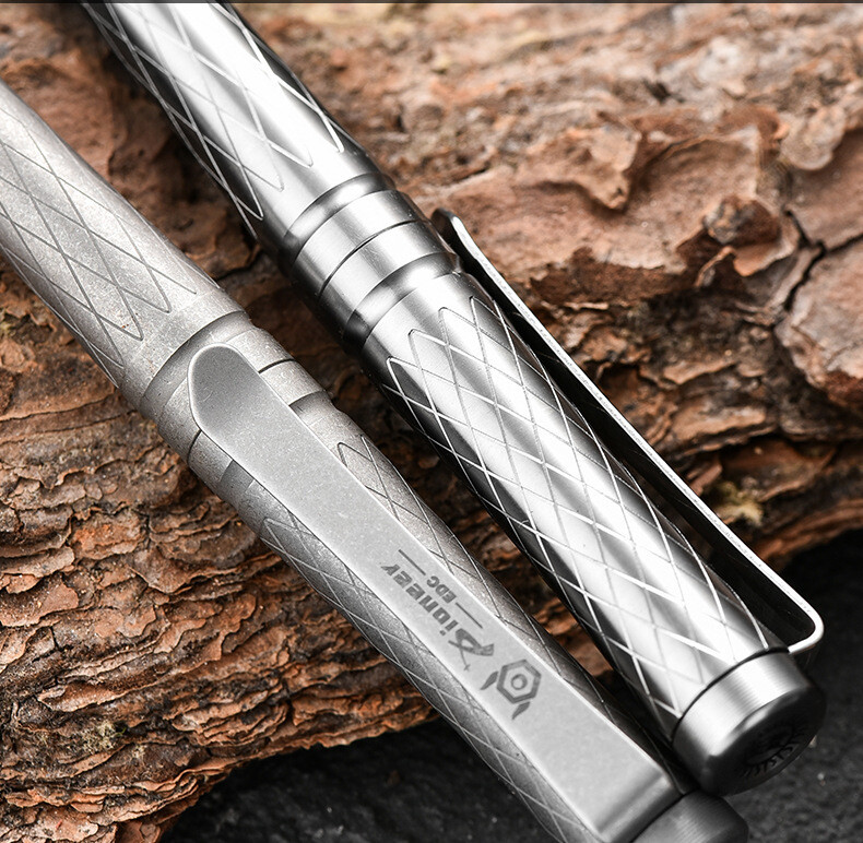 Titan Alloy Pen 4.7″ Ballpoint Pen with Pocket Clip Refillable Compact Size