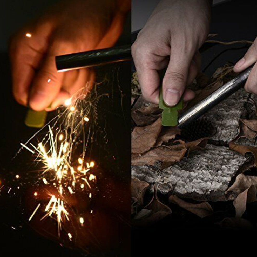 2pcs Upgrade Ferro Rod Flint Fire Starter 1/2 Inch X 5 Inch Thick Fire Steel Rod