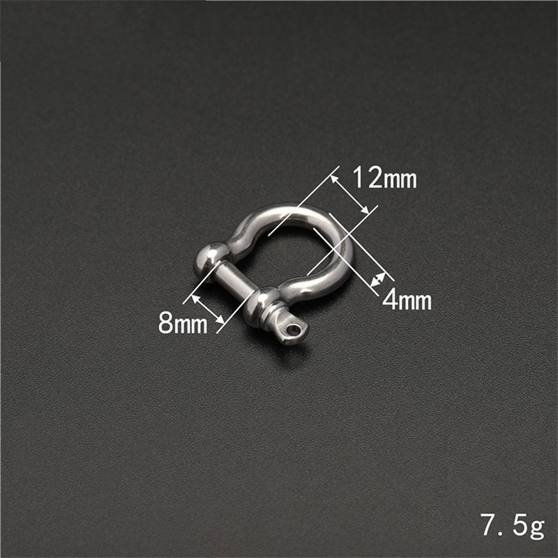 1 Pcs Stainless Steel Carabiner D Bow Shackle Fob Key Ring Hook Screw Buckle