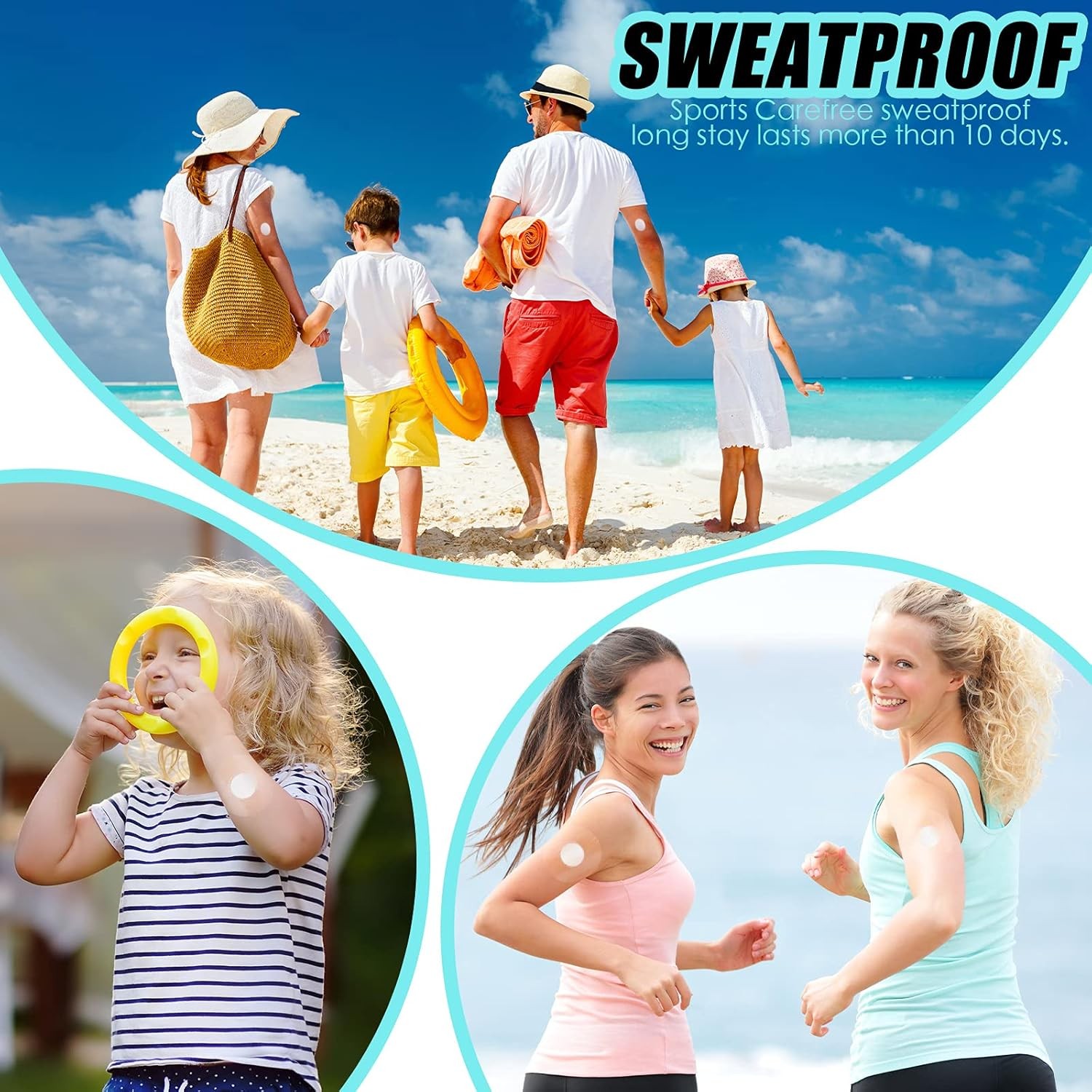 Freestyle Libre Sensor 48 Pack Covers Waterproof 2 Adhesive Patches Transparent