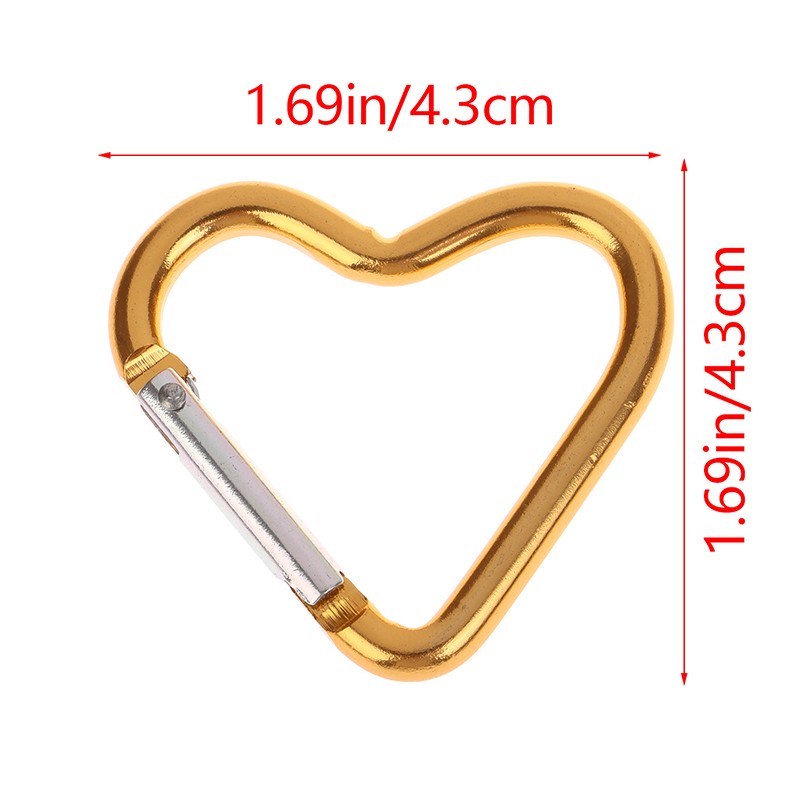 1Pc Heart-shaped Aluminum Alloy Carabiner Key Chain Clip Outdoor Keyring Hook
