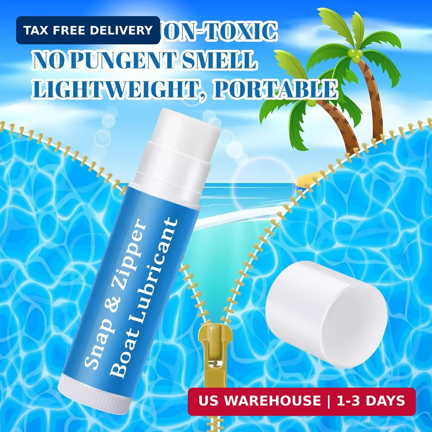 Snap and Zipper Lubricant, Wax Marine Lube Maintenance Supplies for Boat Vinyl P