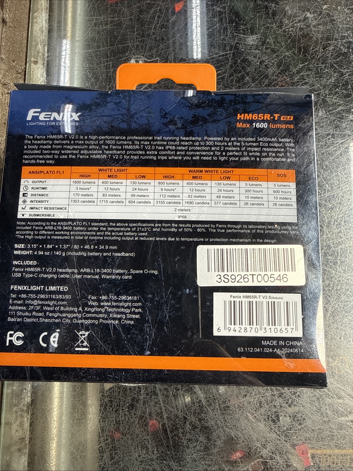 Fenix HM65R-T V2.0 1600 Lumen Rechargeable Trail Running Headlamp