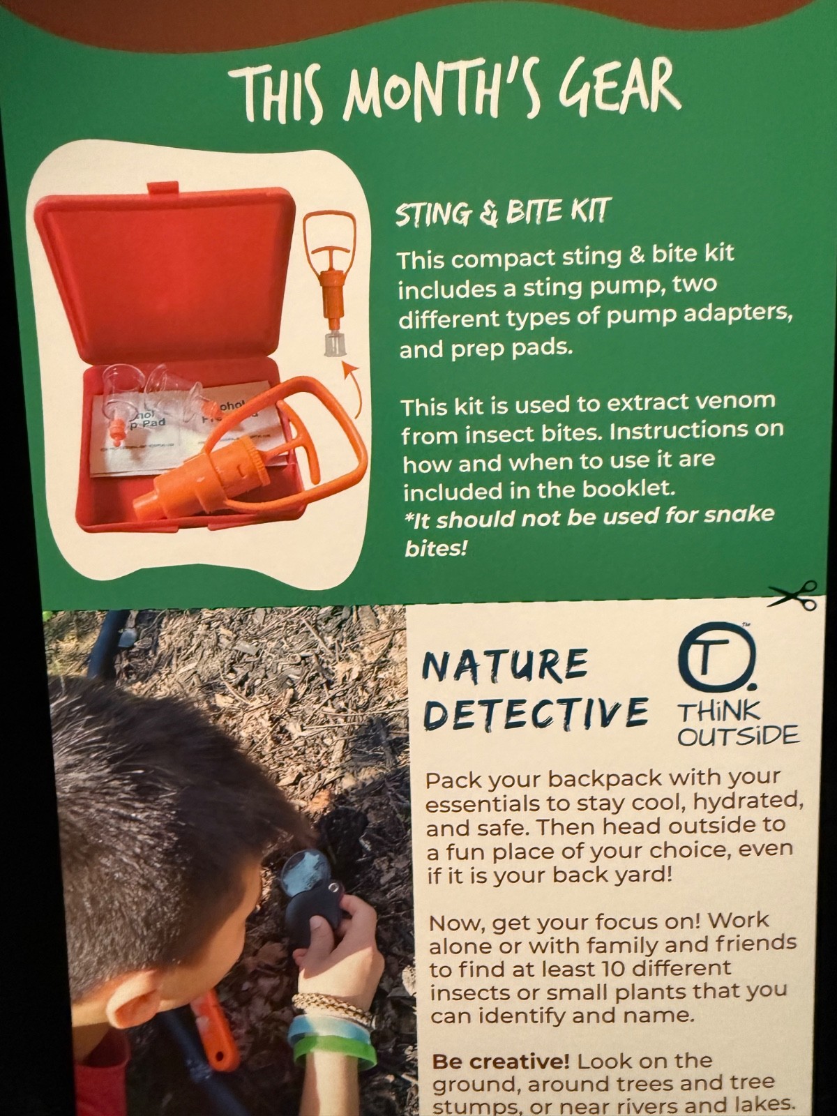 Think Outside Kids Box – Nature Kit w/ Sting & Bite Kit + Magnifier – New-retail