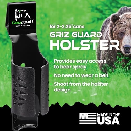UDAP Griz Guard Bear Pepper Spray Holster, Holder with Belt Clip for Camping, Hi