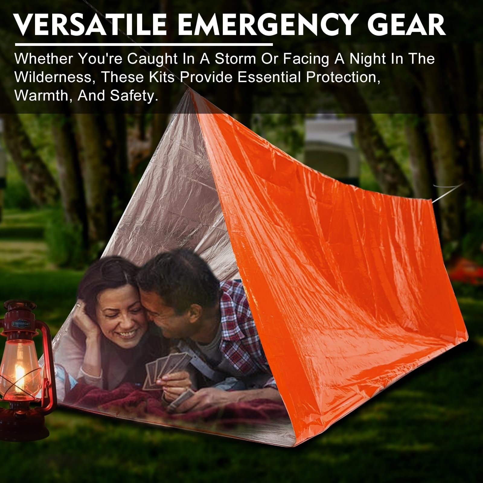 Emergency Survival Tent Shelter- 2 Person Mylar Emergency Tube Tent Survival Kit