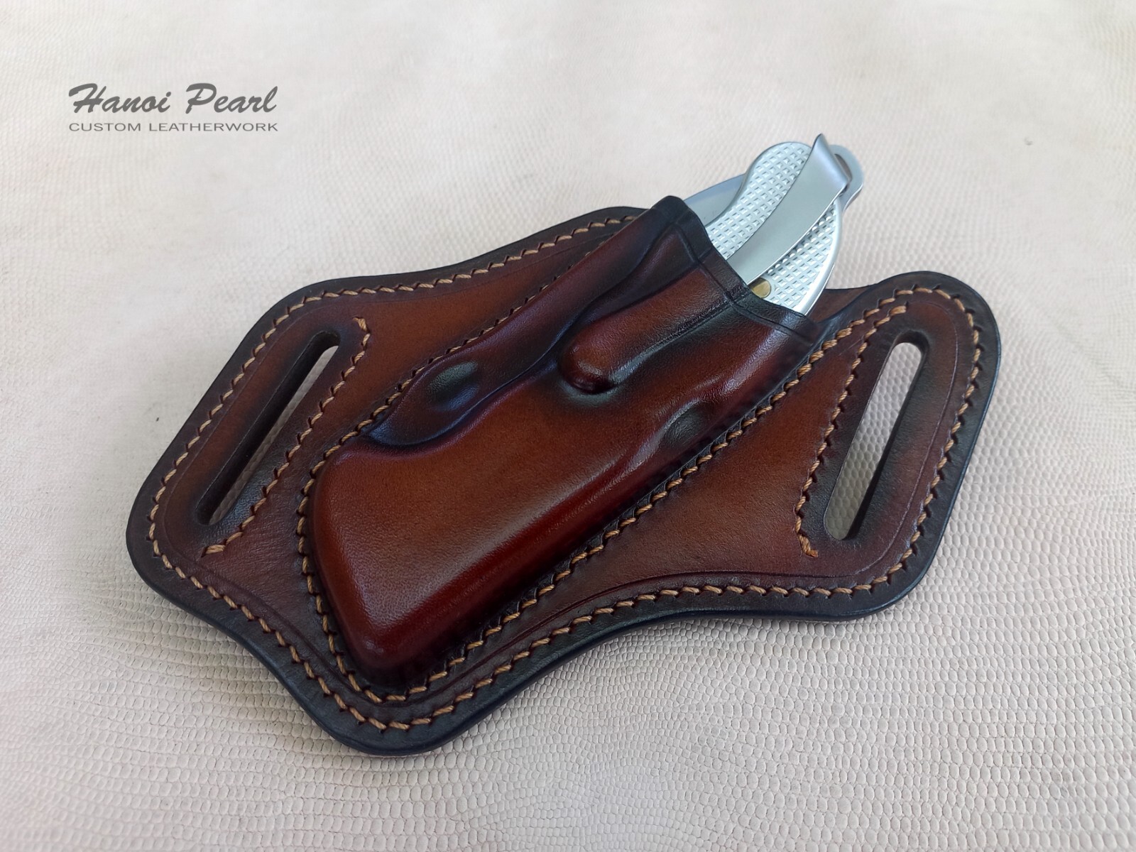 Custom Canted Leather Sheath for SAK Victorinox Hunter Pro Alox [Sheath Only]
