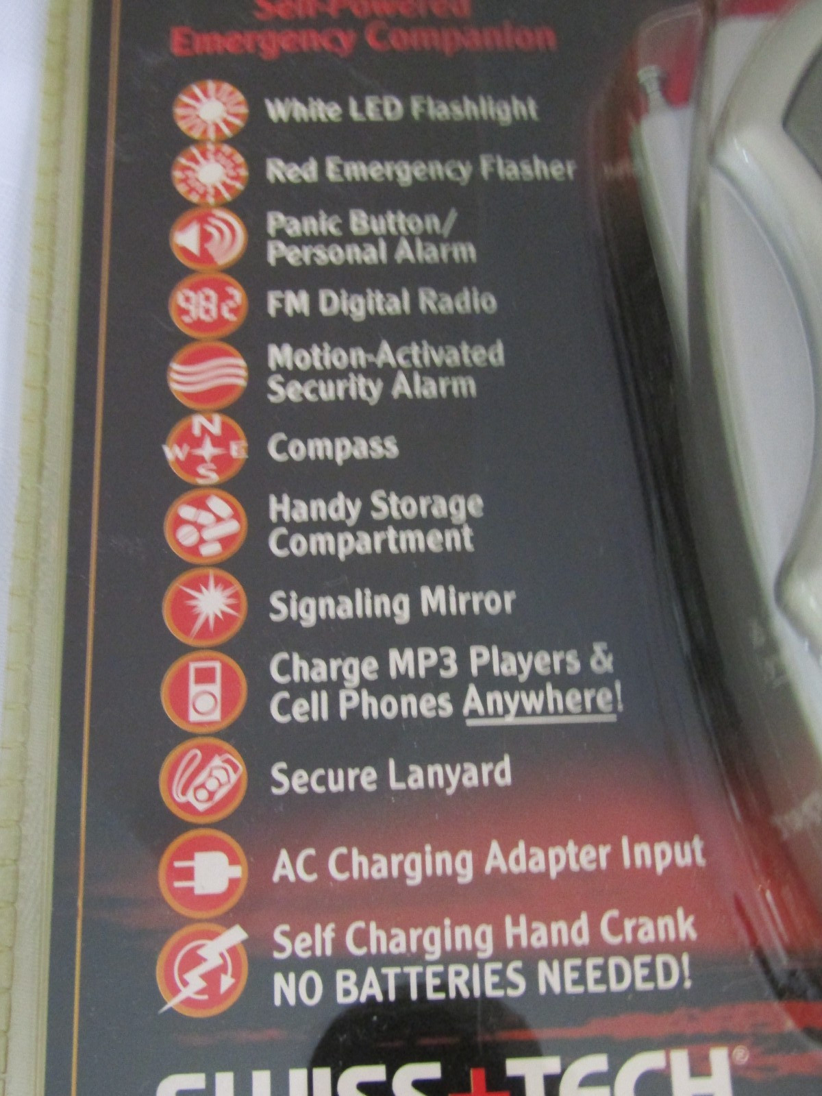 BodyGard Series Survivor 12-in-1 Self-Powered Emergency Radio Swiss+Tech