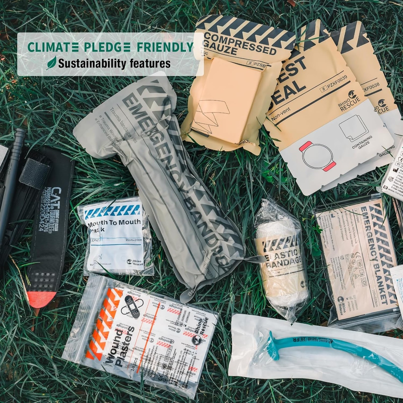 Trauma First Aid Kit with C-A-T Tourniquet Molle Pouch for Military Travel