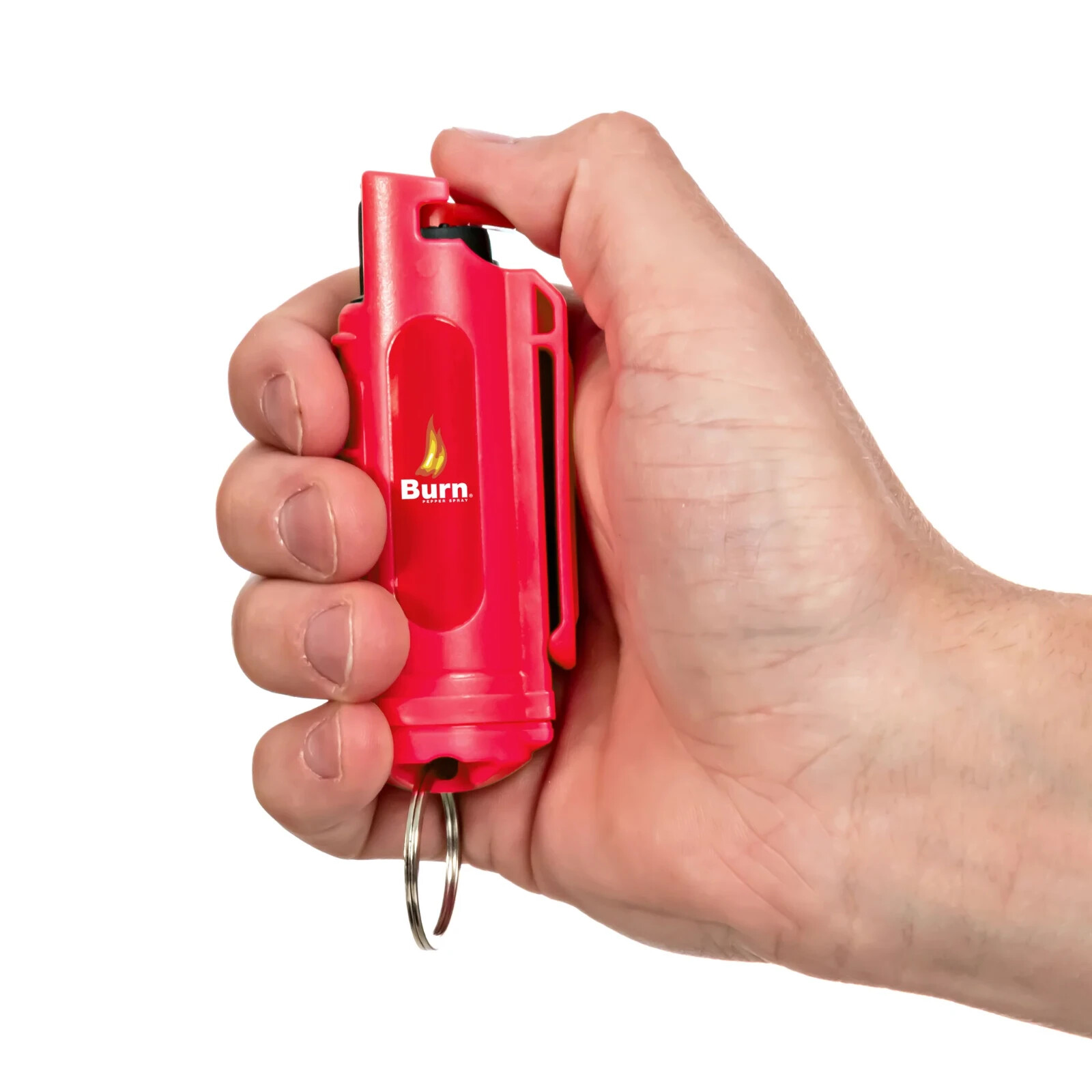 4 BURN Pepper Spray Keychain 1/2oz Self Defense Red Safety Lock Case Molded