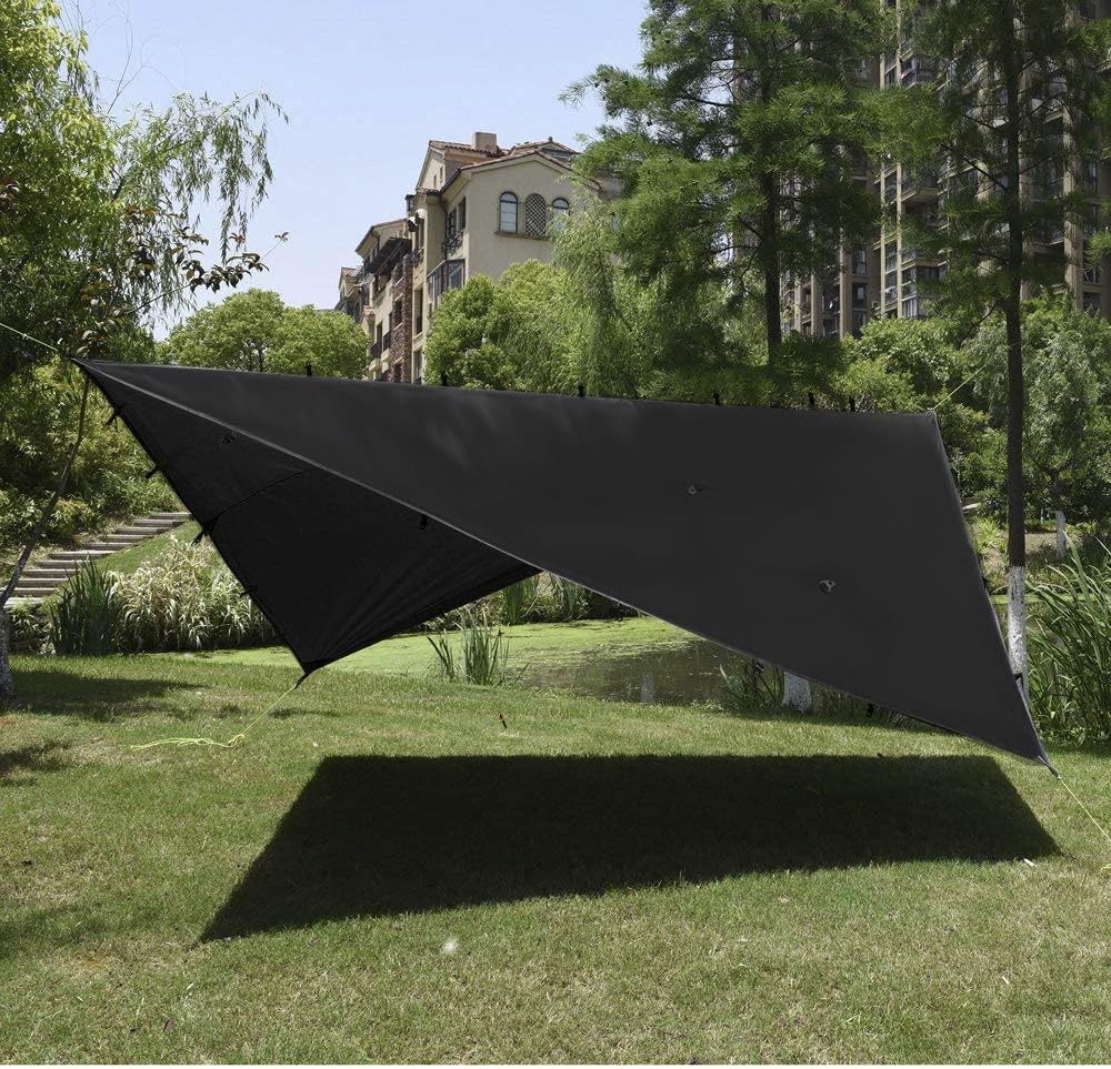 Gold Armour Rainfly Tarp Hammock, Premium 20ft x 14.3ft x 14.3ft, Black