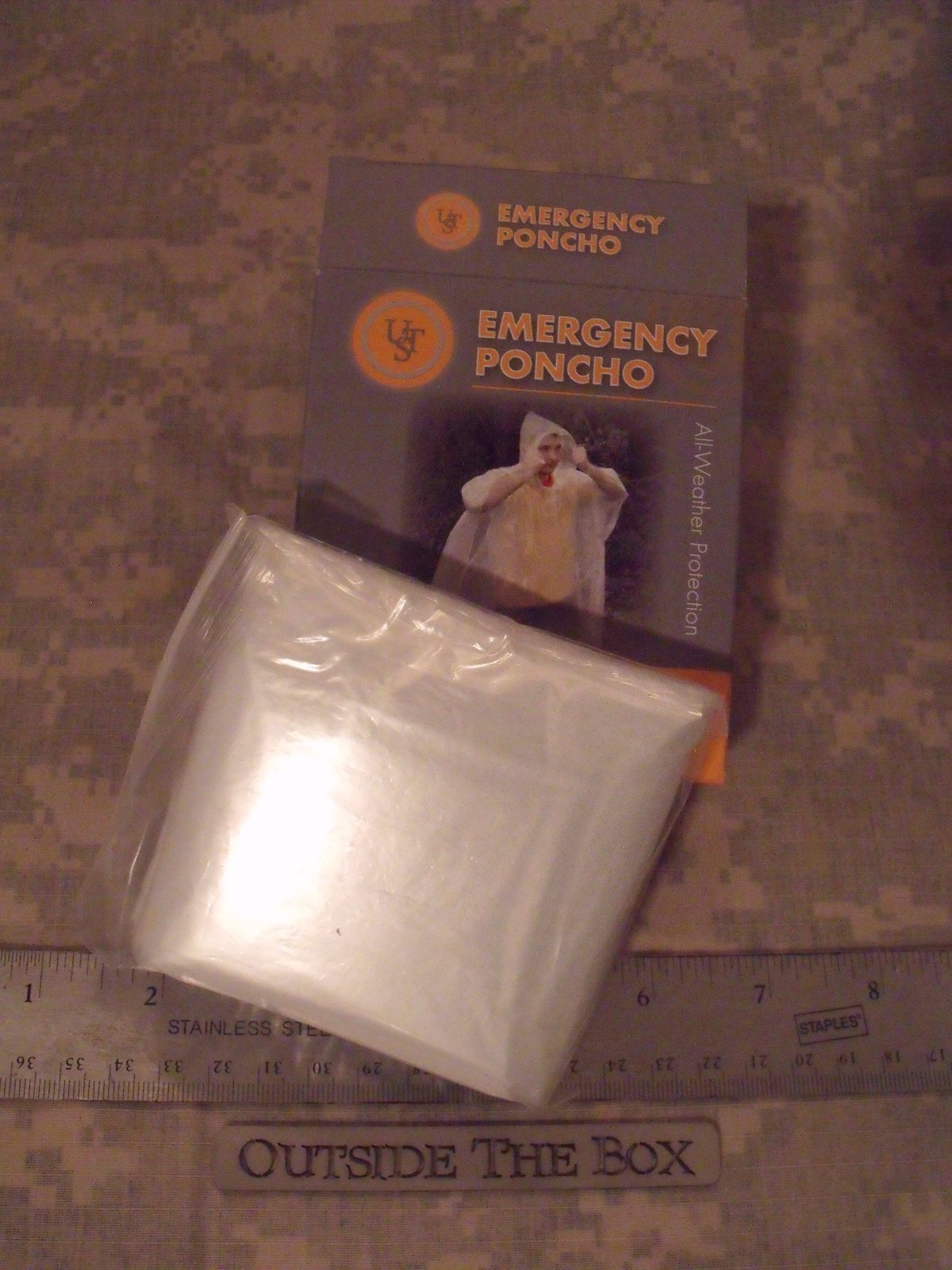 UST: Emergency Poncho – Portable Weather Protection w/Hood, Clear (Retail Boxed)