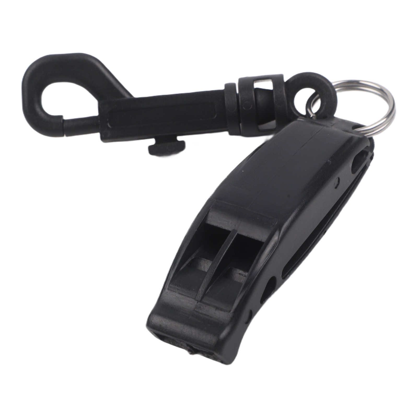 Survival whistle for hiking and camping with secure nylon lanyard hole