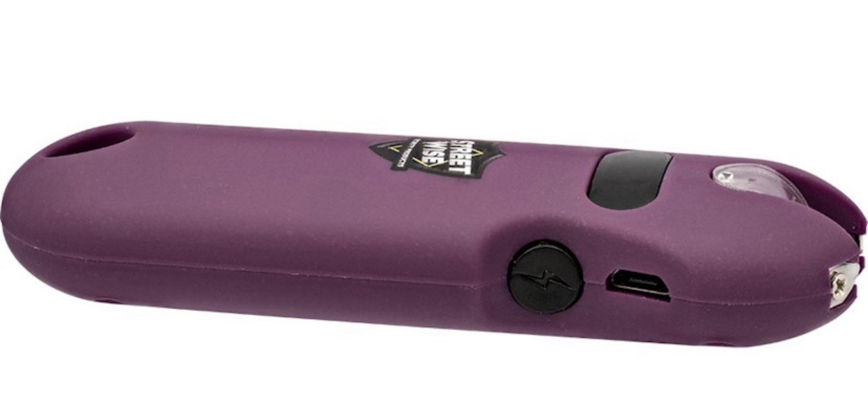 SMART POLICE WOMEN MINI Stun Gun Flashlight QUICK RELEASE KEYRING battery meter