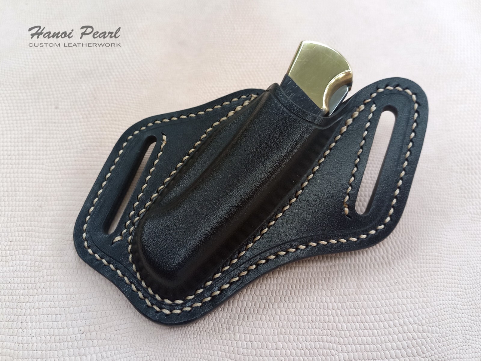 Buck 112 Custom Sheath | Strong-side 45 Degree Canted Leather Sheath