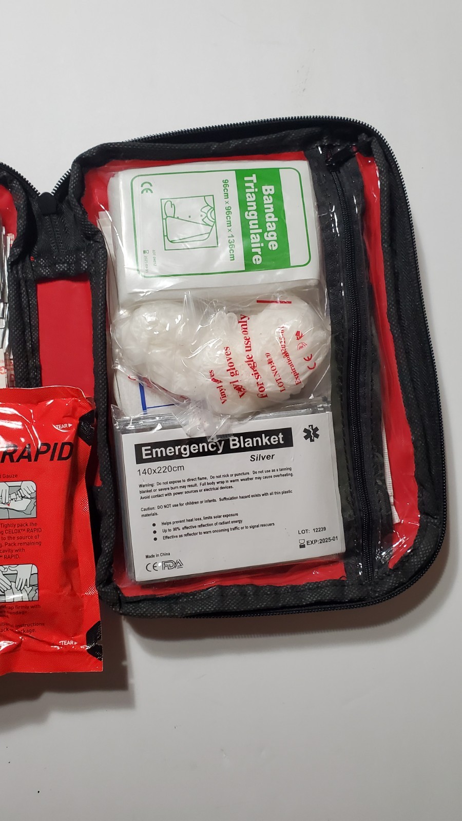 Red Mini First Aid Kit – Small Soft Shell Medical Kit for Home,Travel