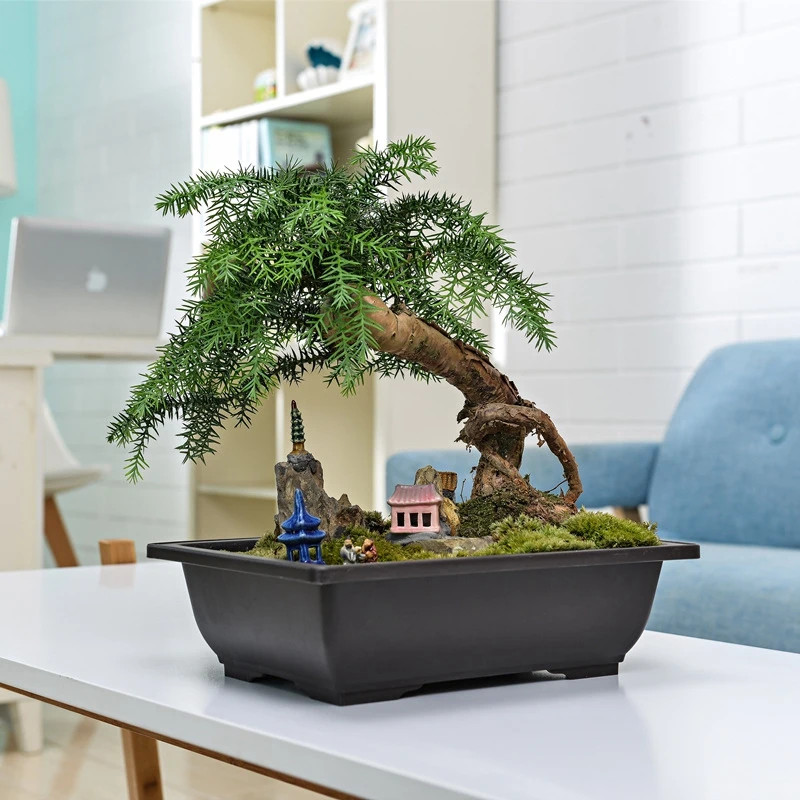 Rectangular Flowerpots Imitation Purple Clay Bonsai Pots Garden Landscape Succul