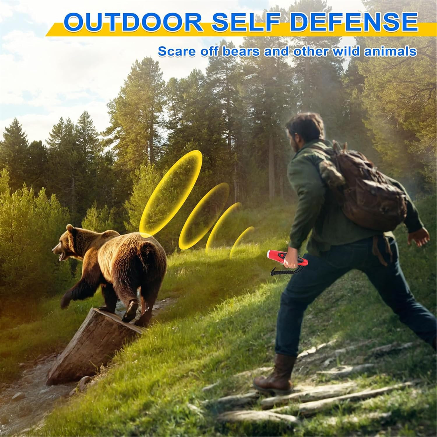 120Db Electronic to Scare Bears- Loud Air Horn for Safety Hiking Camping Emerge