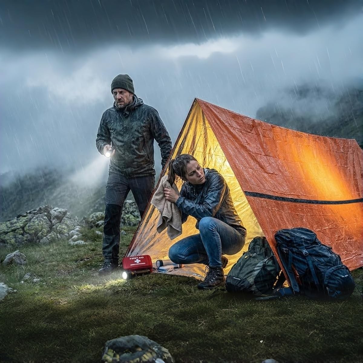 Emergency Survival Tent. Emergency Tent with Emergency Whistle,Emergency Shel…