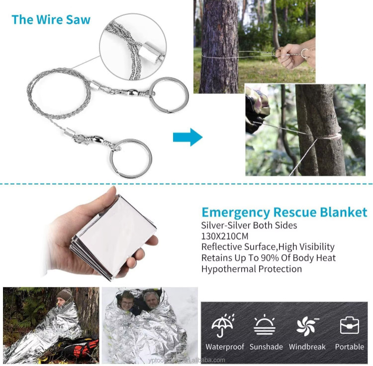 New Outdoor Survival Gear Set for Camping & Hiking DIY Emergency Kit for Camping