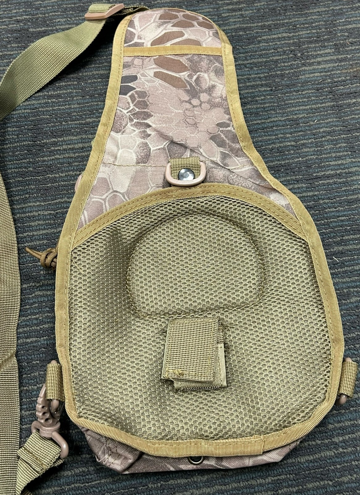 Shoulder Sling Bag Military Style Outdoor Compact Tan Python