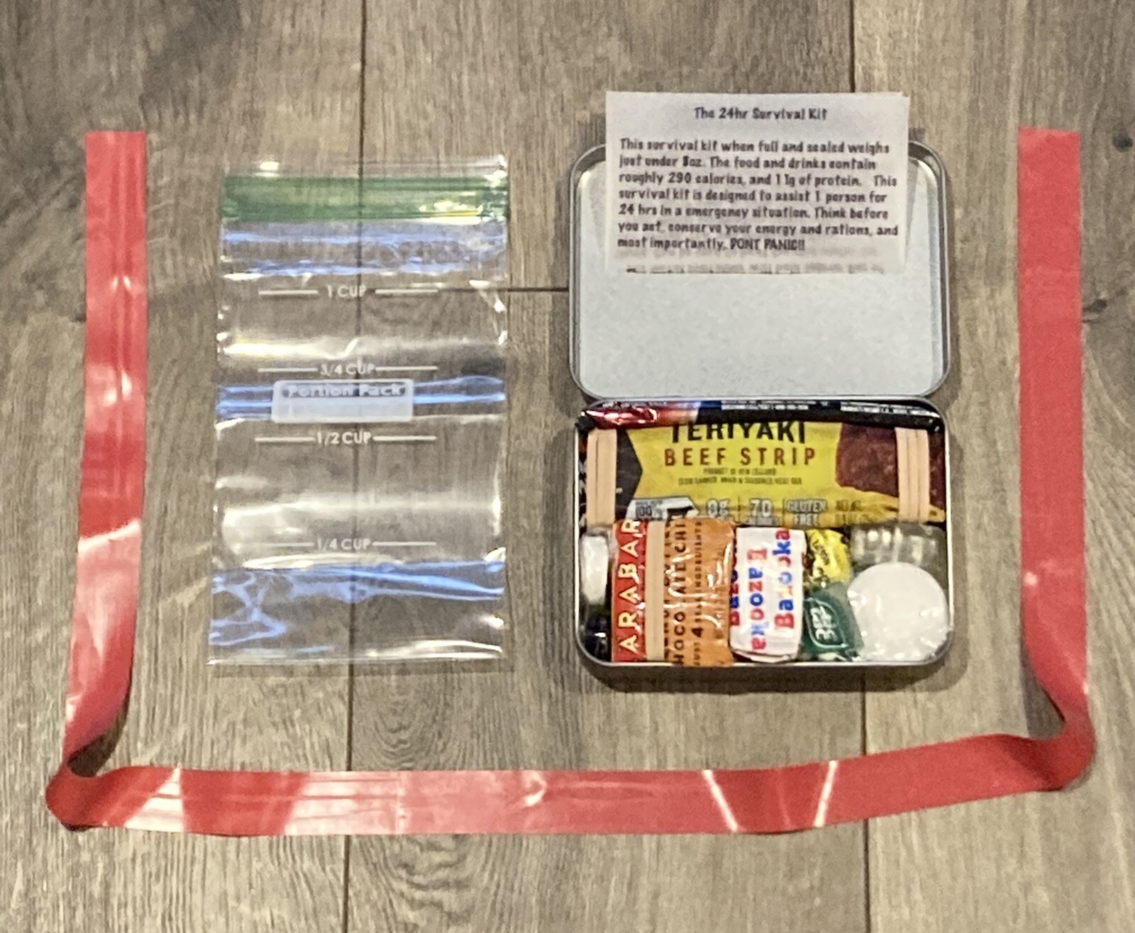 24 Hour Survival Kit With Rations And First Aid. Military & Backpacking