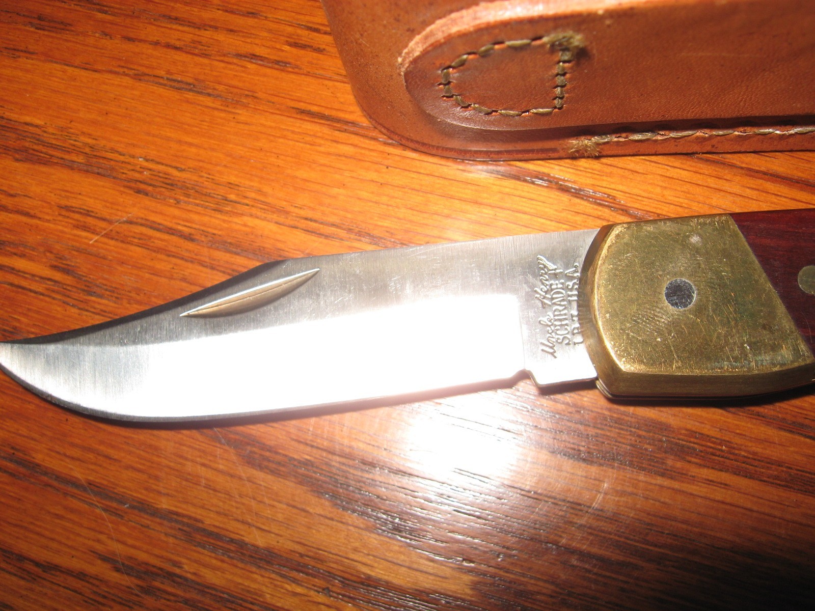 rmk99 Uncle Henry Schrade 8.7″ Folding Knife LB7 USA Wood Handle w/Sheath st135