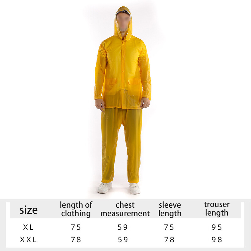 1 Set Rain Ponchos Hooded Protection Suits Outdoor Travel Pants Raincoat Split