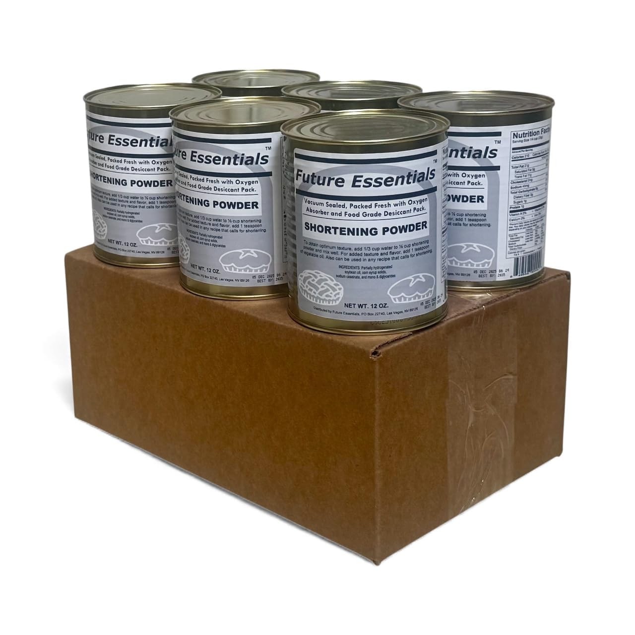 Future Essentials Canned Shortening Powder for baking and cooking | 6 CANS