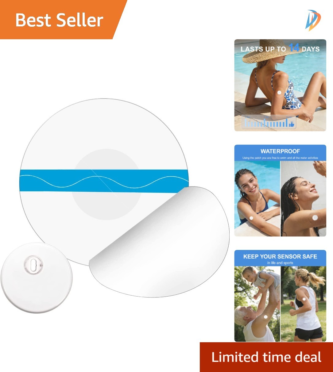 Pack of 20 Easy Apply Freestyle Libre 3 Covers – Waterproof with Secure Adhesion
