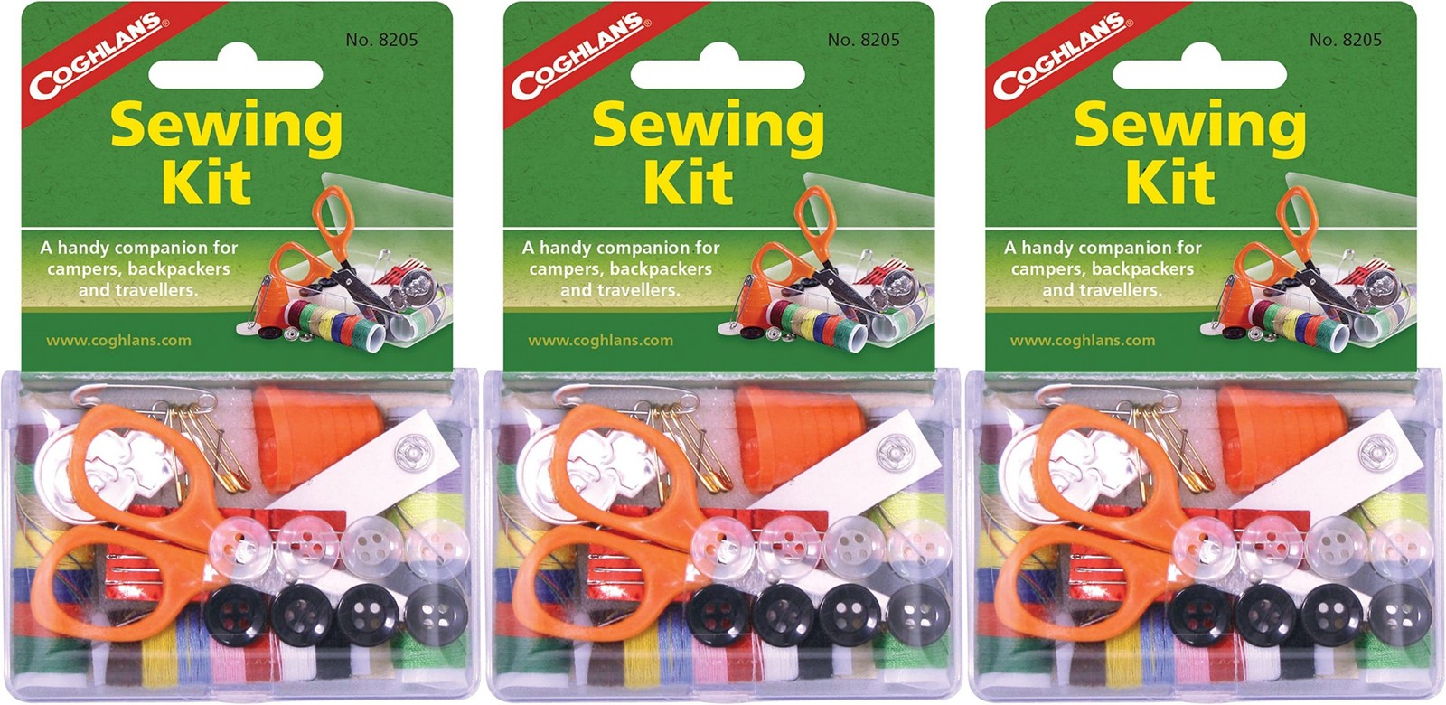 Coghlan’s Sewing Kit 26-Piece Emergency Clothing Repair Kit for Camping (3-Pack)