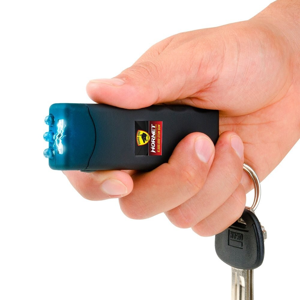 Stealth Compact Safety Device with LED Light & Keychain | Sleek Design with 110