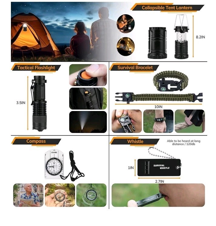 🎯 250+Piece Tactical Survival Kit with First Aid and Emergency Gear Brand New