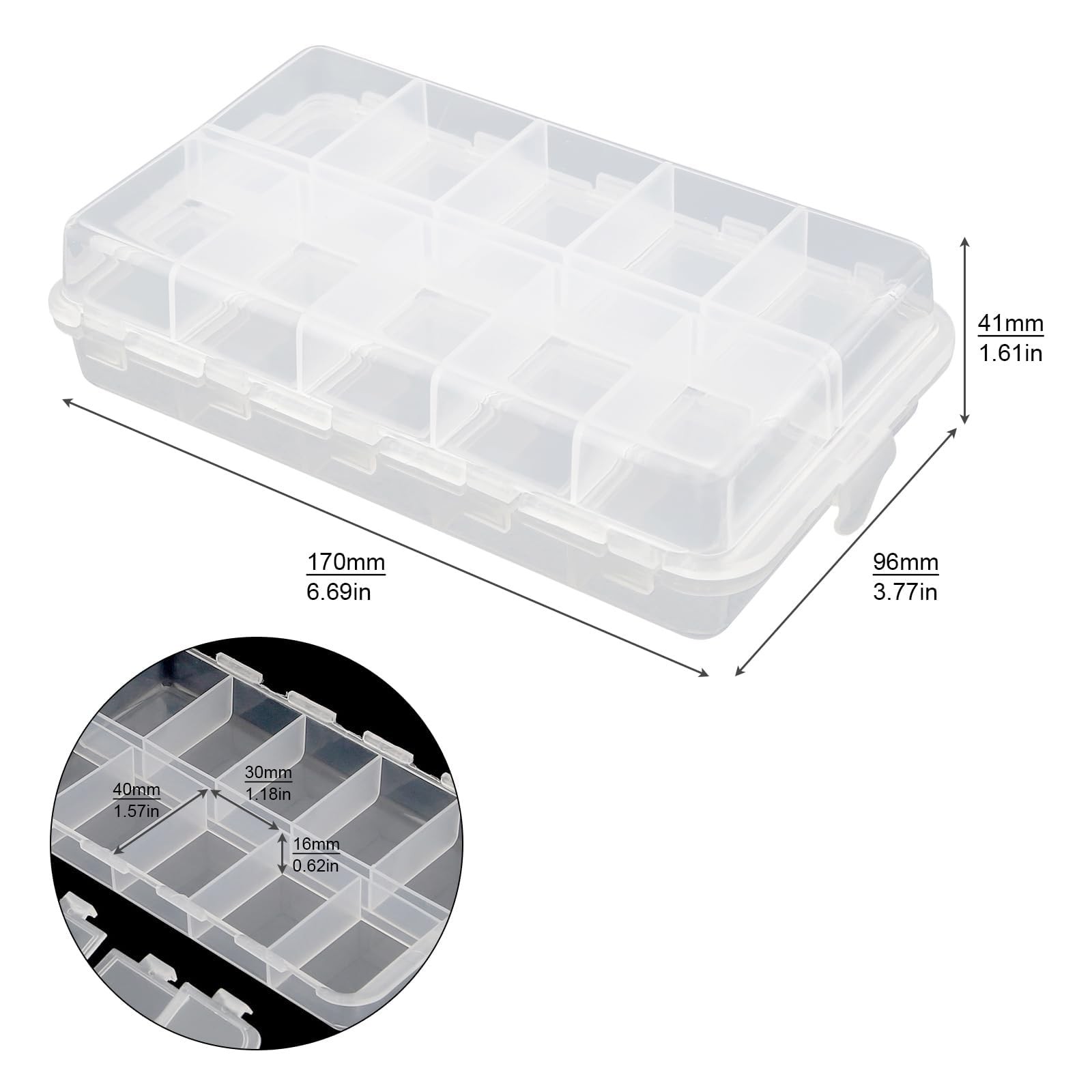 OriGlam Premium 20 16.5 x 10 x 4 cm (6.5 x 3.94 x 1.57 inches), Transparent